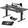 Flamaker Scrivania Regolabile in Altezza 160 x 80 cm Standing Desk Scrivania Elettrica Scrivania Grande con Controllo Memoria, Ruote (Nero)