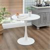 HFFAIWM Tavolo Rotondo Bianco Moderno - Semplice, Nordico per Pranzo, Tè al Latte, Tulipano - Balcone, Piccolo con Sedie (80 cm)