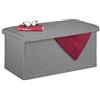 Relaxdays Panca con Contenitore, Effetto finta pelle, Imbottita, Corridoio, Camera da Letto, HLP 38x76,5x38,5 cm, Grigio, 1 pz