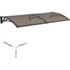 GGNEBAI Pensilina Tettoia per Porta Balcone Esterno 200x100 cm in Policarbonato,Baldacchino Tetto per Finestra e Veranda, con Protezione UV, Antipioggia e Antineve
