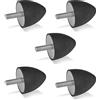 Ganter Normelemente GN 353-20-24-M6-S-55 Tampone d'urto con Vite, Nero, Gewinde d2: M6