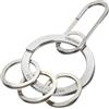 TROIKA Portachiavi moschettone NAIL GUARD EASY con 3 anelli per agganciare facilmente le chiavi con meccanismo di apertura brevettato in acciaio inossidabile opaco color argento