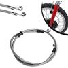 JFG RACING Tubo Freno Moto 60cm,Tubo Freno Anteriore Posteriore Cavo Freno Idraulico Frizione con Guaina Rinforzata per Pit Bike Dirt Bike Enduro Motocross ATV Quad-Argento