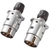 Feuunly 2 Pezzi x Spina per Rimorchio 7 Poli Alluminio, 12V Impermeabile Connettori Rimorchio 7 Poli Metallo, per Rimorchio RV Barca Caravan Camion (Fine della Vite)
