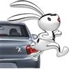 Genérico Adesivo autoadesivo in metallo a forma di coniglio - Emblema decorativo per auto, camion, motociclette | Decalcomanie animali durevoli per SUV, camper, berlina, veicoli esterni, finestre, carrelli
