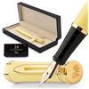 Wordsworth & Black Set di penne stilografiche medie in oro 18 carati, con 24 car