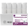 Lynne payment solutions LYNNE - Rotoli Cassa 80x80 Termica Fiscale - Rotolini carta termica 80x80x12 - R