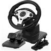 DOYO Volante da corsa rotazione 270/400/900°, volante per PC con pedali, vibrazione a doppio motore e leve del cambio compatibile con PS3, PS4, PC, Switch