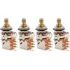 Musiclily Pro A500K Potenziometro Push-Pull Ottone Split Standard Shaft 3/8" Audio Taper Pots per Chitarra Elettrica Basso (Set di 4)