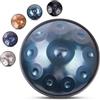 Generico Tamburo in Acciaio in D Minor 10 Note 58cm 432HZ/440 HZ, Hand Drum Percussione per adulti Meditazione Personale(Blu,440Hz)
