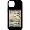 Japanese Crane Red Sun Woodblock Traditi Custodia per iPhone 14 Plus Gru E Sole Rosso Giapponese Woodblock Art Tradizionale Giappone