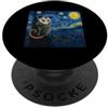 Funny Opossum Possum Gifts Weird Trash K Starry Night Opossum Van Gogh Possum PopSockets PopGrip Adesivo