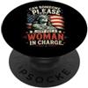 Funny USA Politics Humor Lady Liberty De Can Someone Please Put A Woman In Charge, bandiera vintage degli Stati Uniti PopSockets PopGrip Adesivo