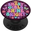Back To School Outfits Smart Girls Shine Bright Retro Floral Butterfly Citazione PopSockets PopGrip Adesivo