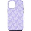 TrendyGrips Custodia per iPhone 12/12 Pro Foulard Motivo Paisley Lilla Viola Etnico Boho A Goccia