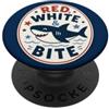Patriotic Shark Retro rosso bianco morso divertente squalo estate umorismo PopSockets PopGrip Adesivo