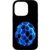 Soccer Ball Tees and Gifts Custodia per iPhone 14 Pro Blue Polygonal Soccer Ball Design