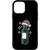 wine bottle santa hat holiday winter Xma Custodia per iPhone 12 mini Bottiglia di vino con cappello di Babbo Natale