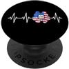 AI EKG USA Flag Designs Intelligenza Artificiale Battito Cuore ECG USA Bandiera Patriottica PopSockets PopGrip Adesivo