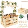 Gebrazy Regali Baby Shower - Cesto Nascita Bimbo in Legno con Ruote, Maniglia & 5 Grucce Arcobaleno | Scatola Organizzatore per Cesto Prodotti Neonato, Set Bagno e Idee Regalo Nascita(arcobaleno)