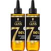 Gliss Schwarzkopf Gliss 7 Sec Trattamento Express Nutriente 200ml, Trattamento capelli con HAPTIQ System e Olio di Marula, Prodotti per capelli fragili e danneggiati (Confezione da 2)