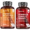 WeightWorld Vitamina B Complex e Vitamina D3 K2 Bundle,365 + 365 Compresse, con Biotina, Acido Folico, Riboflavina e Inositolo, Vit D3 e K2, 2000UI Colecalciferolo e 200μg Menachinone, Senza Magnesio Stearato