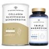 N2 Natural Nutrition Triple Magnesio + Glucosamina Condroitina e Collagene Idrolizzato. Magnesio Bisglicinato Citrato e Malato 440 mg + Glucosamina 1500 mg + Condroitina 1200 mg + Collagene 10000 mg con Acido Ialuronico