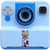 Omquot Fotocamera istantanea, schermo HD da 24 mp, foto e video, termica per studenti (blu)