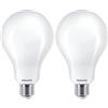 Philips LED Lampadina Goccia, 200W, E27, Luce Bianca calda, 3452 lumen, (Ø x L) 9,5 cm x 16,5 cm (Confezione da 2)