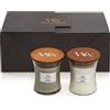 WoodWick candele profumate in confezione regalo | Candele Fireside e Linen a ellisse con stoppino scoppiettante | Fino a 60 ore di durata | Regali per donne