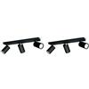 PHILIPS KOSIPO FARETTO 3 LUCI NERO IN METALLO ATTACCO GU10 LIVING (Confezione da 2)