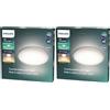 Philips LED Moire, Plafoniera Rotonda, Luce Calda, 17W, Bianco (Confezione da 2)