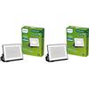PHILIPS Lois, Proiettore per Esterni, 10 W, 3000 K, Nero (Confezione da 2)