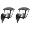 Philips LED Lampada da Parete Creek per Esterno, Lanterna Up con Sensore, Alluminio Nero (Confezione da 2)