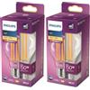 Philips LED Lampadina a Filamento, Equivalente A 150W, Attacco E27, Luce Bianca Calda (Confezione da 2)