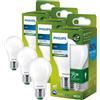 Philips LED Lampadina a Goccia Vetro Smerigliato 75W E27, Luce Bianca Calda (Confezione da 3)