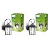 Philips LED Lampada da Parete Buzzard, per Esterni, Attacco E27, Nero (Confezione da 2)