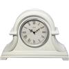 Lily's Home Orologio da tavolo Napoleone senza ticchettio, 33 x 25,4 cm, con movimento al quarzo, ideale per soggiorno, scrivania vintage, cucina retrò, decorazione per fattoria, caminetto (bianco)