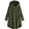 Generico Felpa Donna con Cappuccio Invernale Pullover Cappotto in Pile Teddy Pigiama Donna in Velluto Caldo Inverno e Autunno Giacca Peluche Giacca in Pile con Bottoni Offerte Lampo Del Giorno