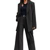 Generico Completo Tailleur Donna Elegante Casual Abito Due Pezzi Giacche a Maniche Lunghe con Bottoni e Pantaloni Taglie Forti Abiti Formale Invernale Curvy Complete da Donna da Cerimonia per Sera
