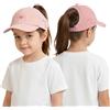 OhMill Cappello da baseball per ragazze con foro per coda di cavallo Visiera parasole per bambini Cappello da baseball da spiaggia Cappello da baseball per ragazze Cappelli da sole per bambini 5-10