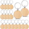 YULIAO 50 Pezzi Portachiavi in Legno, Port-Achiavi Port-Achiavi in Legno Minimalista, Portachiavi Personalizzato in Legno Vuoti da Decorare La Scelta Ideale per Gli Appassionati di Artigianato