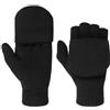 LIPODO Fingerless Guanti Donna/Uomo - Unisex - Guanti senza dita in maglia - Autunno/Inverno - Lavabile - Tinta unita nero 7 HS