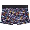 Hom Boxer Corto Miami Boxer Briefs da Uomo (Confezione da 1), Stampa Animale Multicolor su Sfondo Nero, L