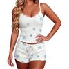 Generico Pigiama Donna Corto, Pigiama Estivo Donna Due Pezzi Con Canotta E Pantaloncini Comodi Casa Curvy Morbido Abbigliamento Traspirante Leggeri Completo Casual Leggero Pigiami Eleganti Corto Sexy