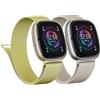 SOLOLUP 2 pezzi Cinturino in Metallo Compatibile con Fitbit Versa 4/Versa 3/ Sense 2，Cinturini di Ricambio in Metallo Magnetico Bracciale per Fitbit Versa 3/Sense 2/Versa 4 Cinturino milanese Uomo Donna，S
