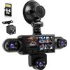 Inefala 5 Canali Dash Cam Auto 1080P Telecamera Anteriore Posteriore, 3,2 Pollici Touchscreen Dash Cam con Scheda SD 64G Visione Notturna Grandangolare Registrazione Loop
