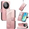 JIUNINE Custodia Protettiva per HONOR Magic 8 Lite / Magic8 Lite 5G, Cover Libro PU Pelle Antiurto Portafoglio con Design Farfalle 3D, Slot per Carte, Supporto Stand Regolabile, Oro rosa