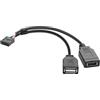 JSADZKJ Cavo di prolunga da 9 pin a scheda madre USB 2.0 9 Pin femmina a USB+tipo E Cavo adattatore per scheda madre per computer interno, disco rigido 0.6Ft (9 pin a USB+tipo E)