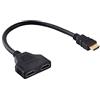 VBESTLIFE Cavo HDMI Splitter, 1080P HDMI Maschio a Doppio HDMI Femmina Cavo Adattatore Splitter da 1 a 2 Vie per TV HD, Monitor LCD e Proiettori